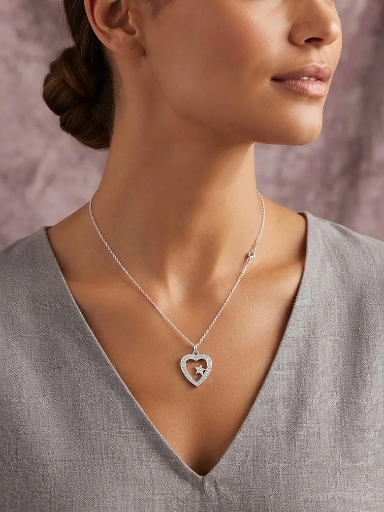 925 Sterling Silver Heart/Star 5 set