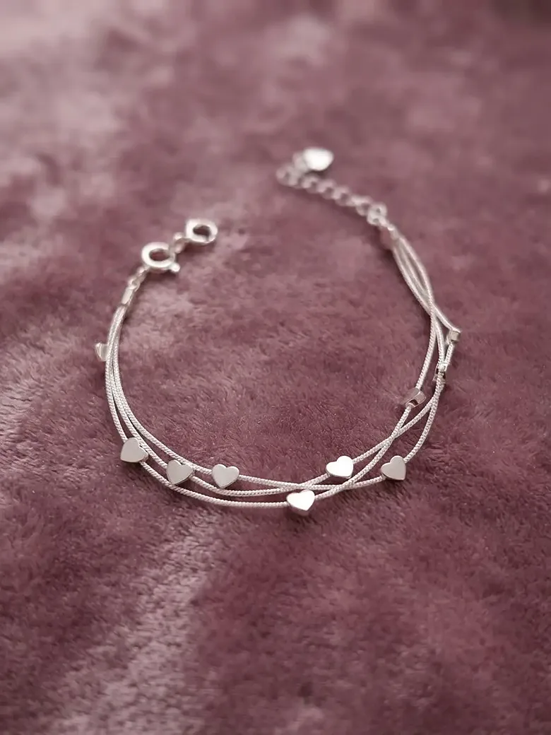 925 Sterling Silver Heart Circle 3 set