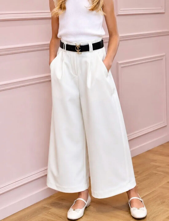 6 set box Girls’ Belted Wide-Leg Pants