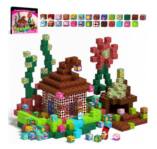 Candy Cottage – Magnetic Building Cubes (100 pcs, 2.5 cm)