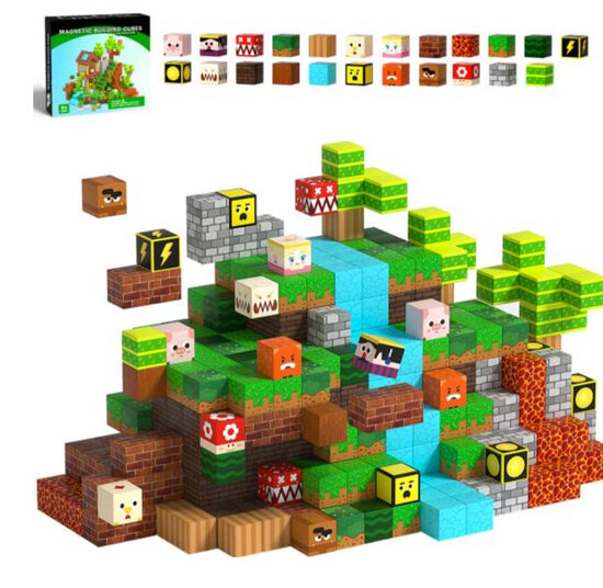 Forest Tree House – Magnetic Building Cubes (100 pcs, 2.5 cm)