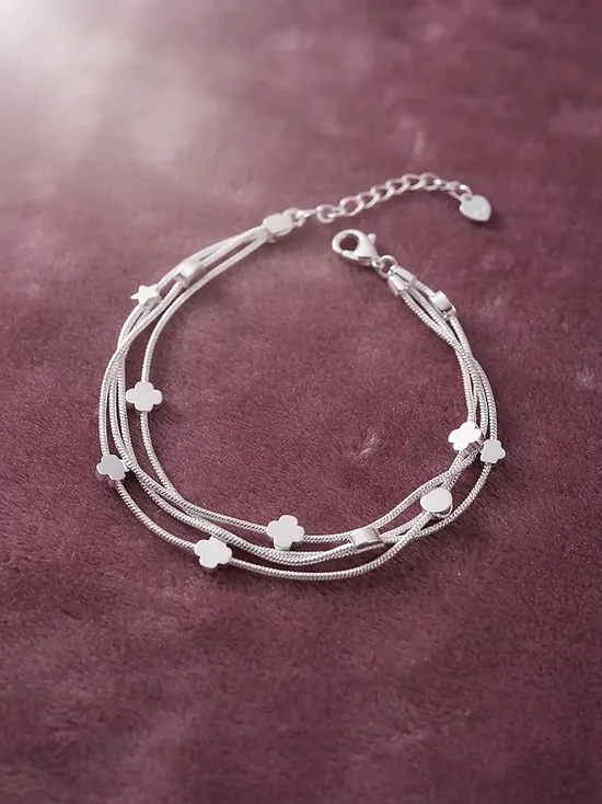 925 Sterling Silver Multi-Charm Layered 3 set