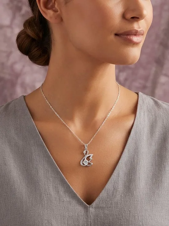 925 Sterling Silver Swan 2 set