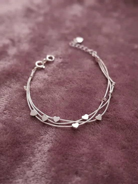 925 Sterling Silver Heart Circle 3 set