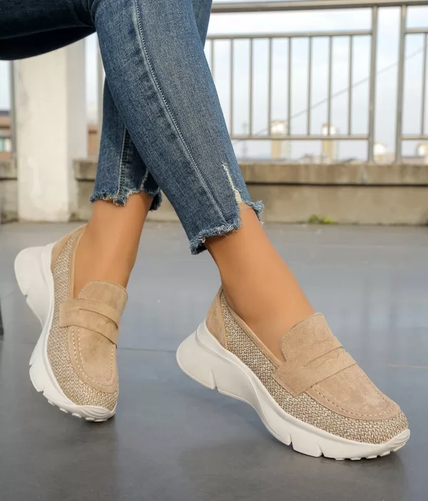 WOMEN'S SHOES - MOCCASINS - KHAKI