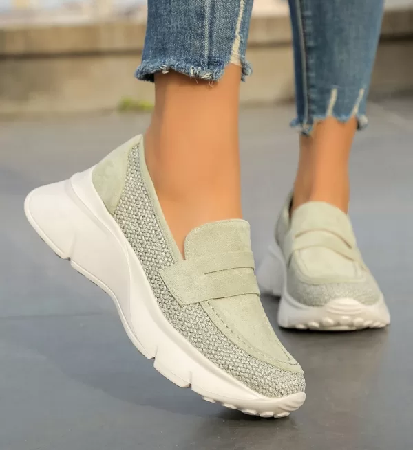 WOMEN'S SHOES - MOCCASINS - GREEN